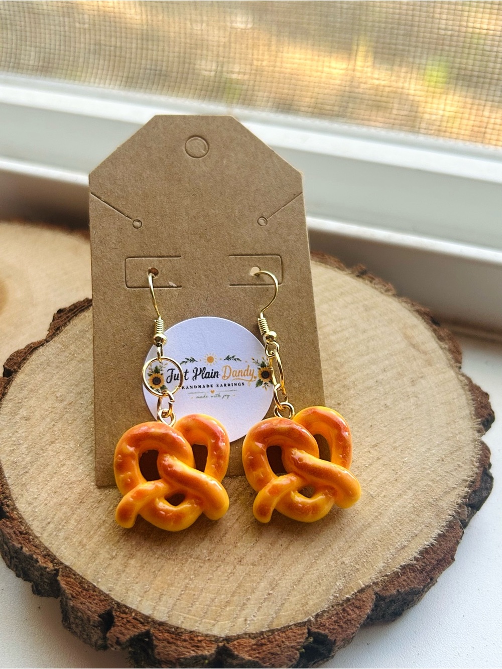 Pretzel Earrings Dangle Earrings | Foodie Jewelry | Oktoberfest Gift